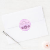 Autocollant de Fête de Mariage Fleur Violette (Enveloppe)
