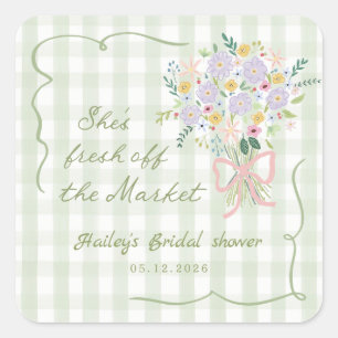 Autocollant de Fête de Mariage Floral Frais du Mar