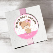 Autocollant de fête de naissance d'ourson bébé mig