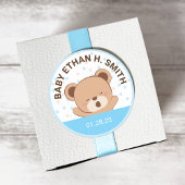 Autocollant de fête de naissance d'ourson mignon b