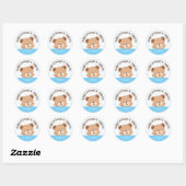 Autocollant de fête de naissance d'ourson mignon b (Feuille)
