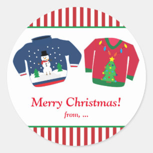 Autocollant de fête de Noël de pulls moches de Noë