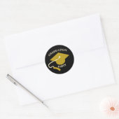 Autocollant de fête de remise des diplômes Or Noir (Enveloppe)