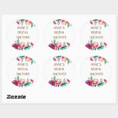 Autocollant de Fête des mariées rose aquarelle (Feuille)