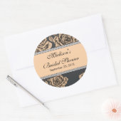 Autocollant de Fête des mariées Rose de pêche vint (Enveloppe)