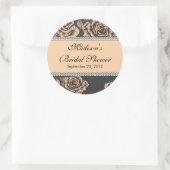 Autocollant de Fête des mariées Rose de pêche vint (Sac)