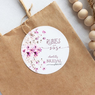 Autocollant de Fête des mariées Rose Fleur sauvage