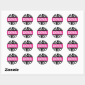 Autocollant de fête DIVA typographie & imprimé zèb (Feuille)