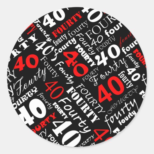 Autocollant de fête du 40e anniversaire (Devant)