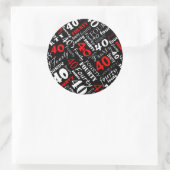 Autocollant de fête du 40e anniversaire (Sac)