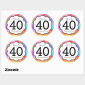 Autocollant de fête du 40e anniversaire (Feuille)