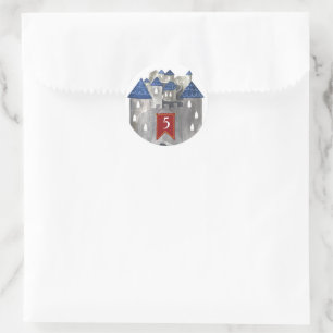 Autocollant de fête du château de Chevalier & Drag