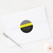 Autocollant de fête élégant noir jaune Chevron mod (Enveloppe)