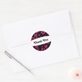 Autocollant de fête florale noir et rose Hibiscus (Enveloppe)