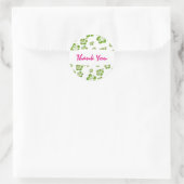 Autocollant de fête florale vert et blanc pour Hib (Sac)