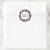 Autocollant de fête Glam Zebra Print et rose pour (Sac)