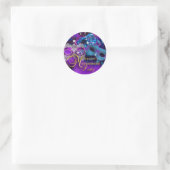 Autocollant de fête mascarade violet rose et masqu (Sac)