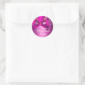 Autocollant de fête masquée Pink Sparkle (Sac)