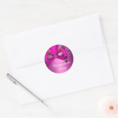 Autocollant de fête masquée Pink Sparkle (Enveloppe)