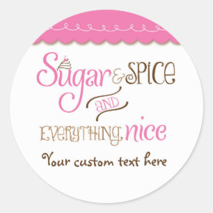 Autocollant de fête pour baby shower Sugar & Spice