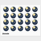Autocollant de fête pour bébé avec lune et étoiles (Feuille)