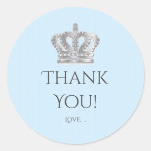 Autocollant de fête Prince Bleu Couronne Vintage C