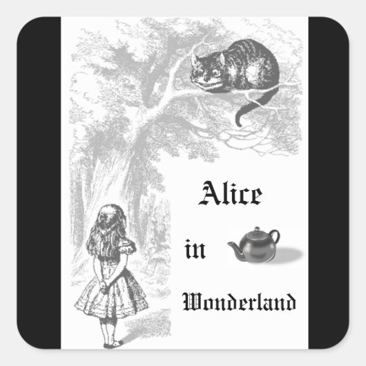 Autocollant de fête sur le thème d'Alice au pays d (Devant)