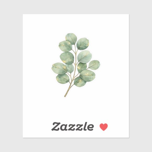 Autocollant de feuille d'eucalyptus de luxe Vert s (Feuille)