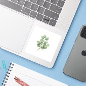 Autocollant de feuille d'eucalyptus de luxe Vert s (Ordinateur portable avec iPhone)