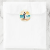 Autocollant de fiançailles de romance de plage (Sac)