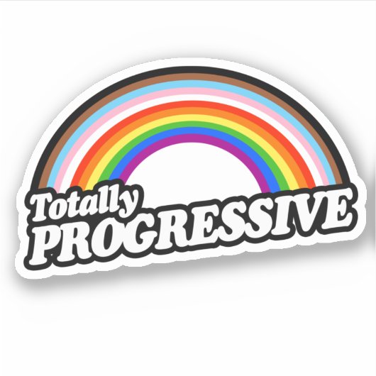 Autocollant de fierté totalement progressiste (Devant)