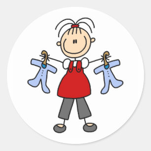 Autocollant de figure bâton de bébé attendu