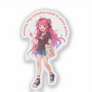 Autocollant de fille anime adolescente mignonne –