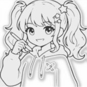 Autocollant de fille anime mignonne (Devant)