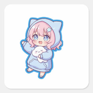 Autocollant de fille anime mignonne Kawaii