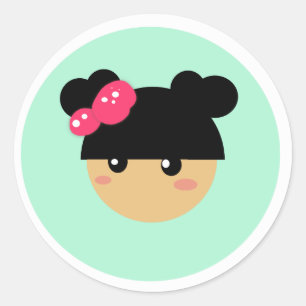 autocollant de fille de kawaii