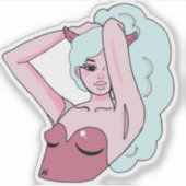 Autocollant de fille démon (Devant)