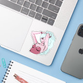 Autocollant de fille démon (Ordinateur portable avec iPhone)