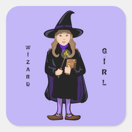 Autocollant de fille sorcière (Devant)