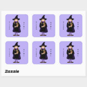 Autocollant de fille sorcière (Feuille)