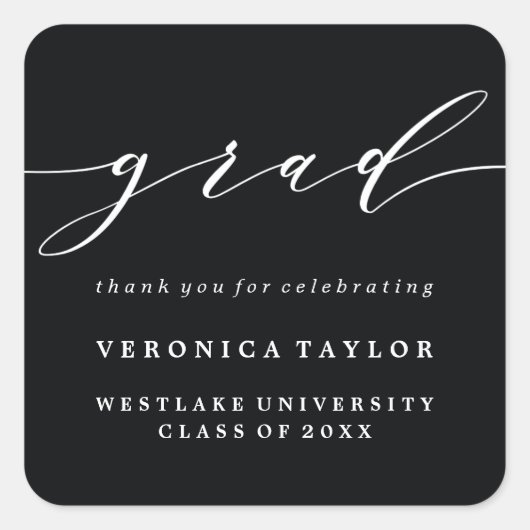 AUTOCOLLANT DE FIN D'ÉTUDES EN CALLIGRAPHIE MINIMA (Devant)