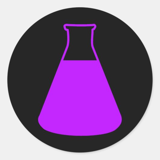 Autocollant de fiole d'Erlenmeyer violet (Devant)