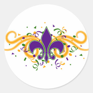 Autocollant de Fleur-De-Lis de mardi gras