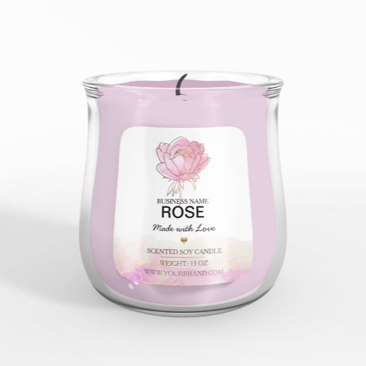 Autocollant de fleur de pivoine rose