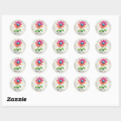 Autocollant de fleur jaune rose bleu (Feuille)