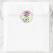 Autocollant de fleur jaune rose bleu (Sac)