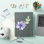 Autocollant de fleurs d'aquarelle violette (Couverture iPad)