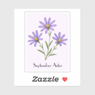 Autocollant de fleurs d'aster de septembre