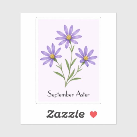 Autocollant de fleurs d'aster de septembre (Feuille)