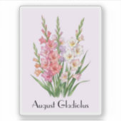 Autocollant de fleurs de glaïeul d'août (Devant)